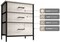 Sorbus Nightstand with 3 Drawers - Furniture Storage for Bedroom, Closet, Office Organization - Steel Frame, Wood Top, Pastel Fabric Bin